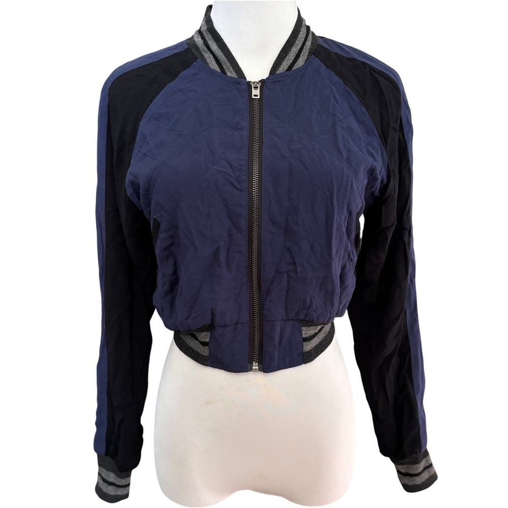 NWOT We‎ the Free Retro Cropped Bomber Jacket Size XS Navy Marine